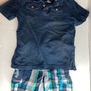 Navy Blue Kids Polo Shirt Outfit 5t